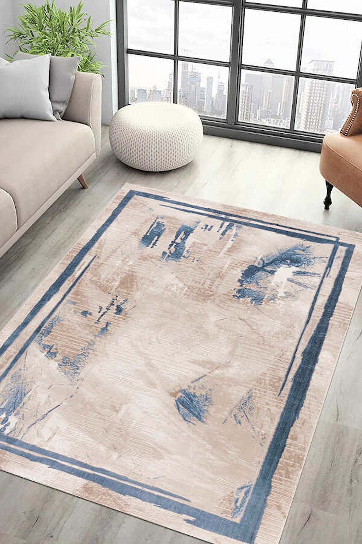 Lynosse Krem Halı Yumuşak Oturma Odası Salon Çocuk Odası Mutfak Halısı P067A