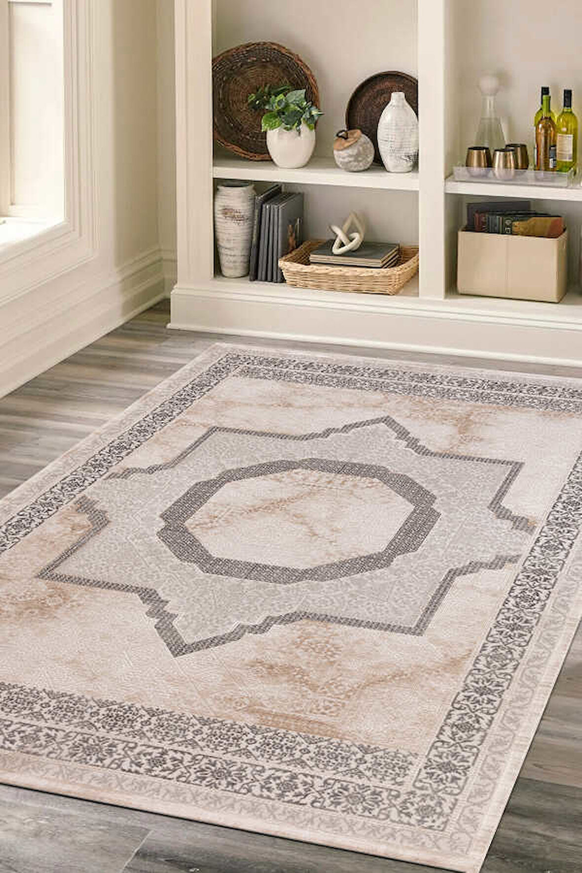 Lynosse Krem Halı Yumuşak Oturma Odası Salon Çocuk Odası Mutfak Halısı P1163