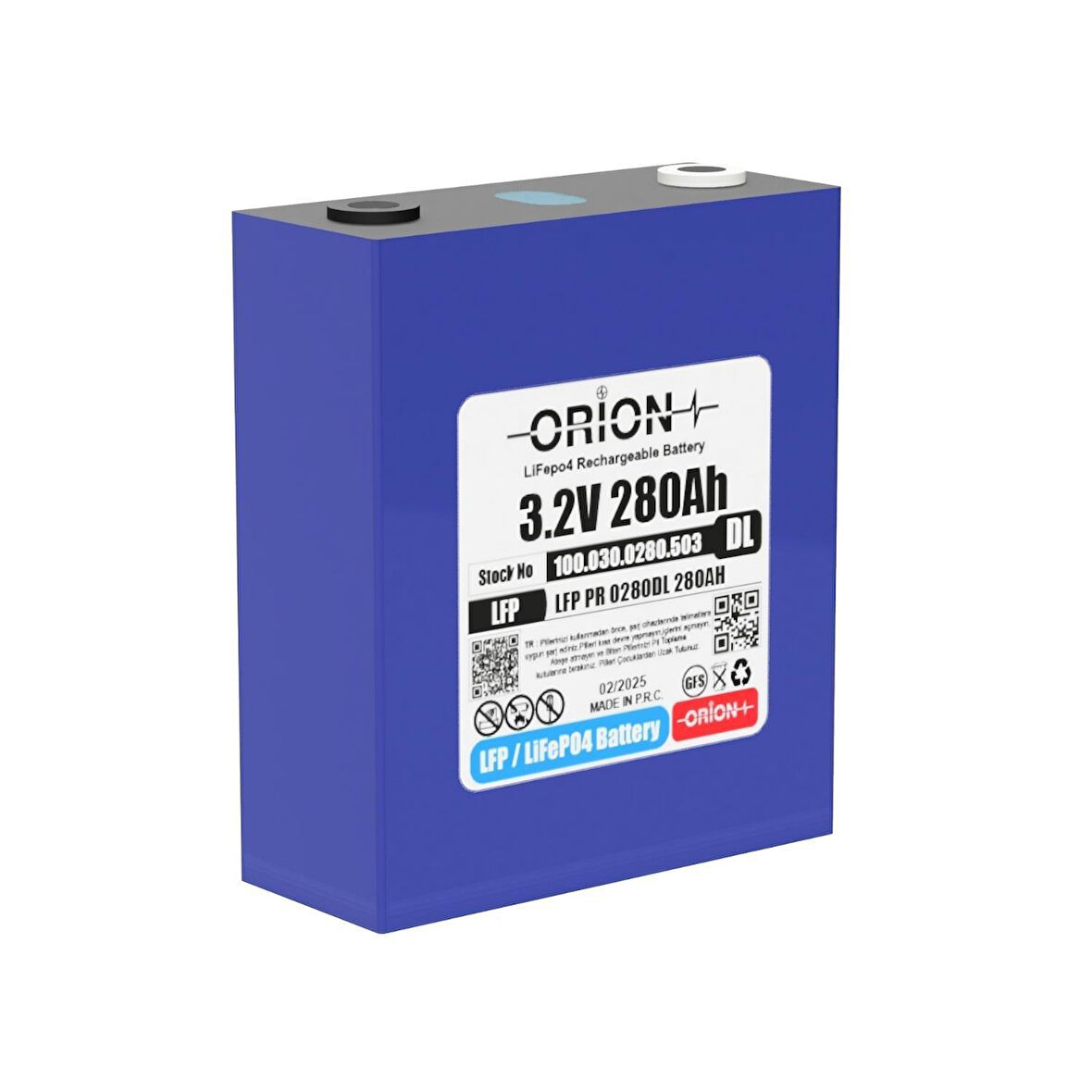 ORION LiFePO4 3.2V 280DL 280AH Prizmatik Pil