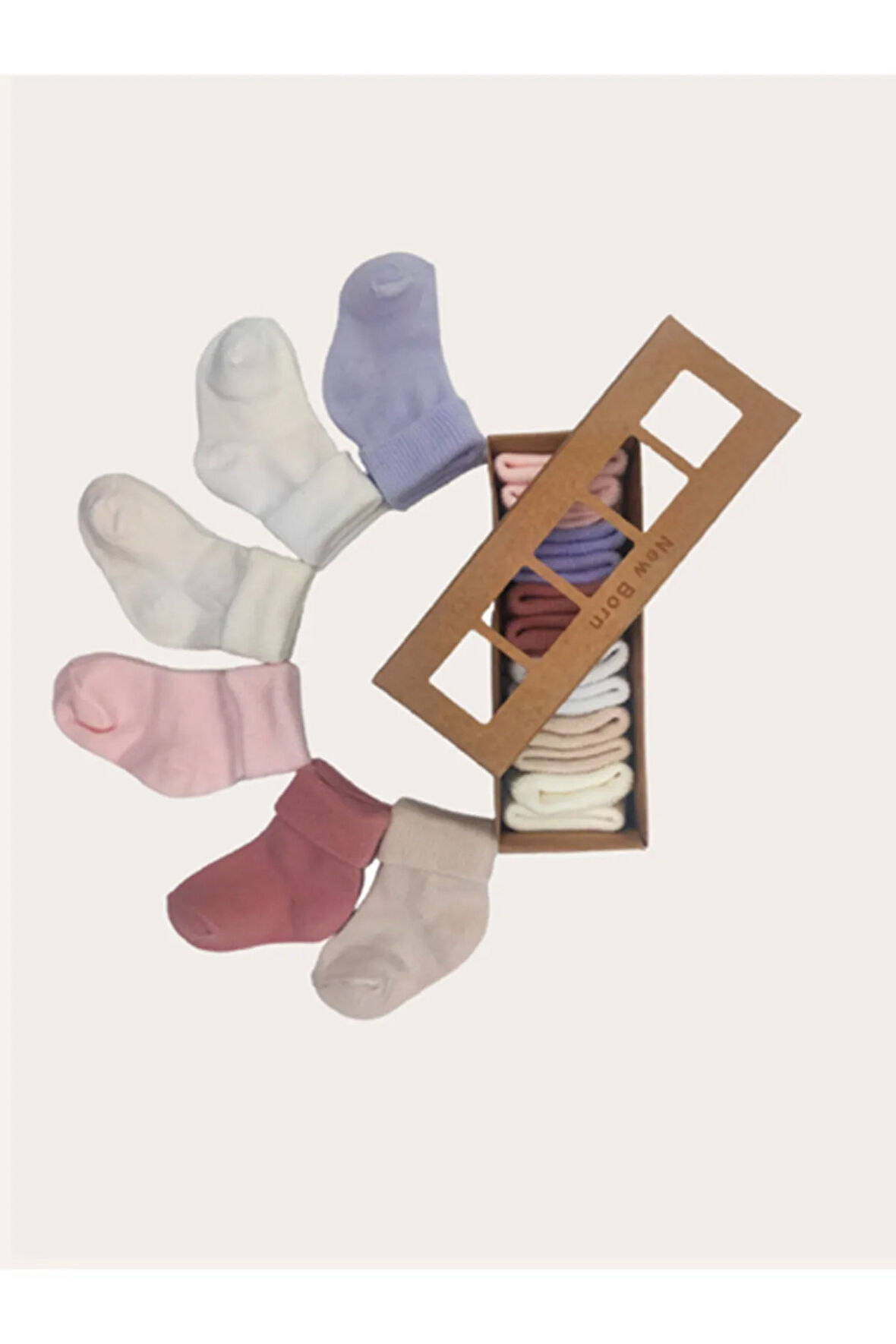 YENİ DOĞAN KUTULU 6 ÇİFT KIZ BEBEK ÇORABI