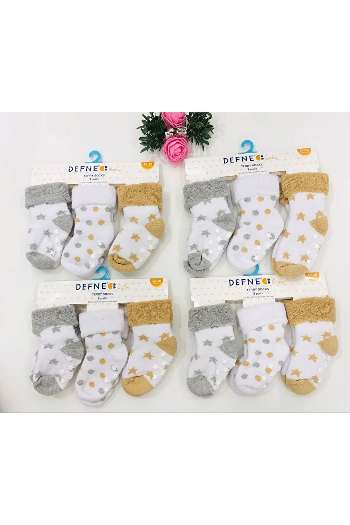 3-4 YAŞ 3 ÇİFT HAVLU PAMUKLU KAYDIRMAZ TABAN  KIŞLIK ERKEK ÇOCUK VE BEBEK SOKET ÇORAP
