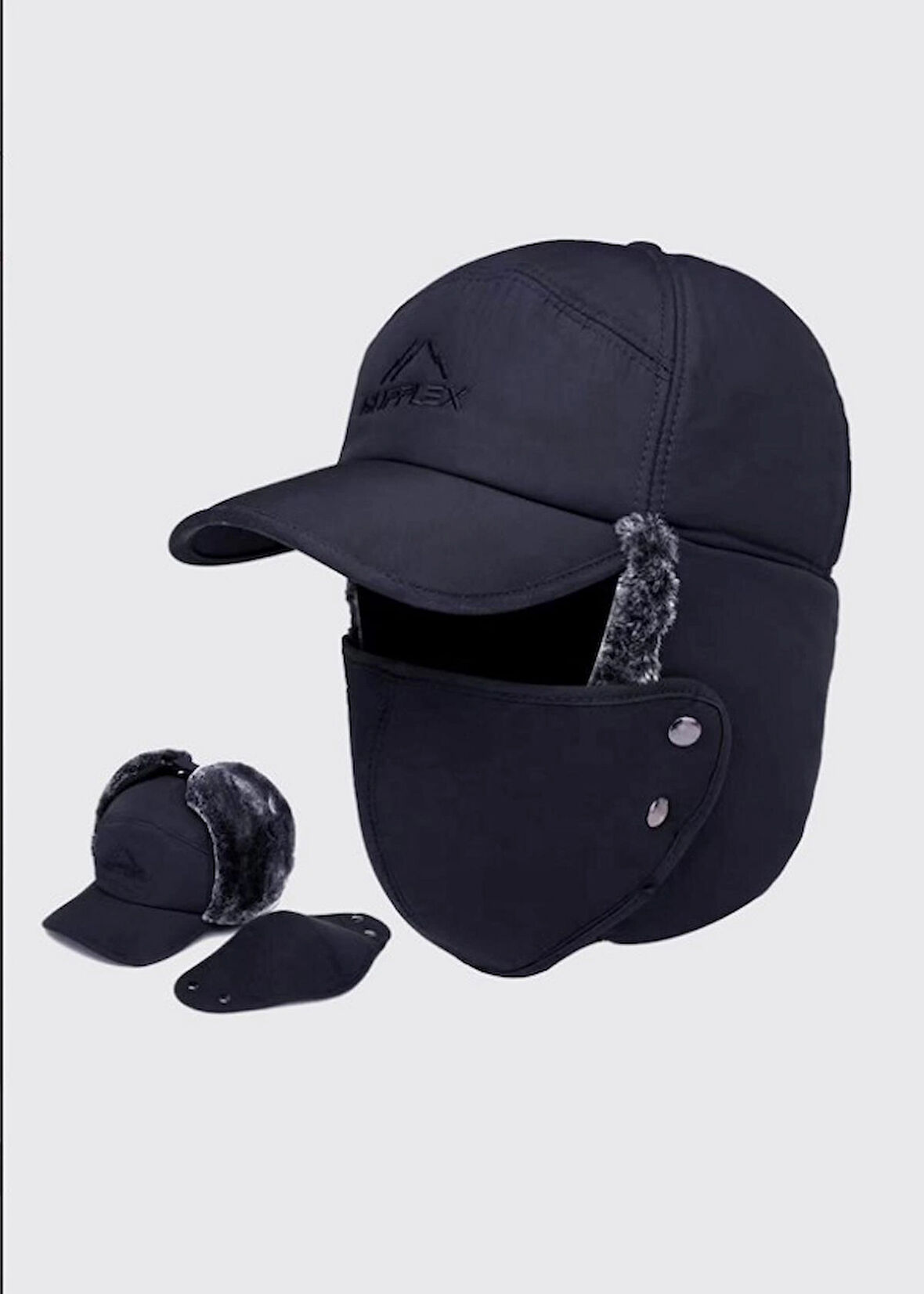 VOLCANO KÜRKLÜ ŞAPKA KORUYUCU SİPERLİ TOZLUK MASKELİ KAYAK BERESİ