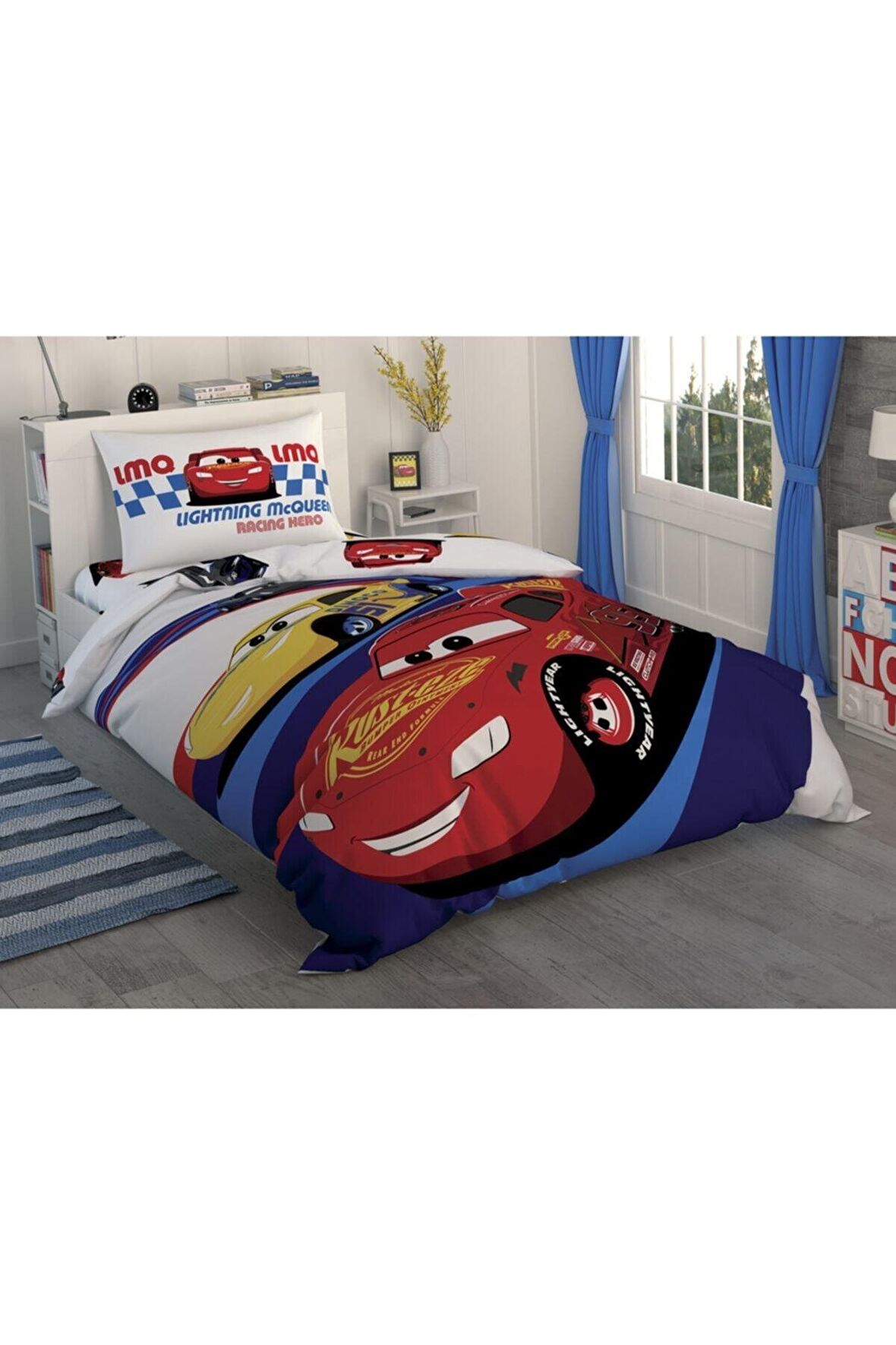 Taç Disney Cars Race Gotik Pamuk Çift Kişilik Nevresim Takımı