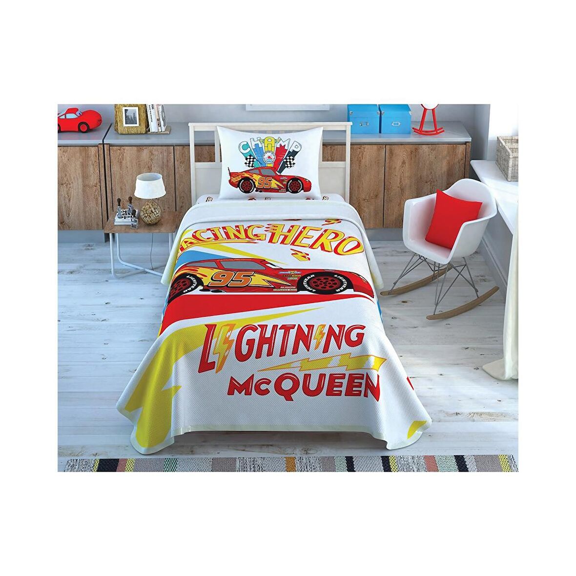 TAÇ LİSANSLI PİKE TAKIMI DISNEY CARS KACHOW 120X200