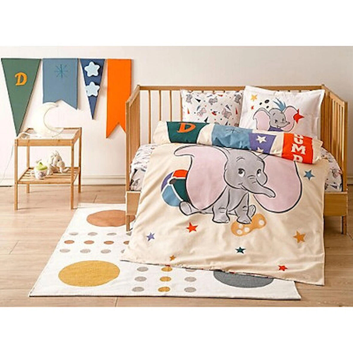 Taç Disney Dumbo Cute Baby Lisanslı 100x150 cm Bebek Nevresim Takımı