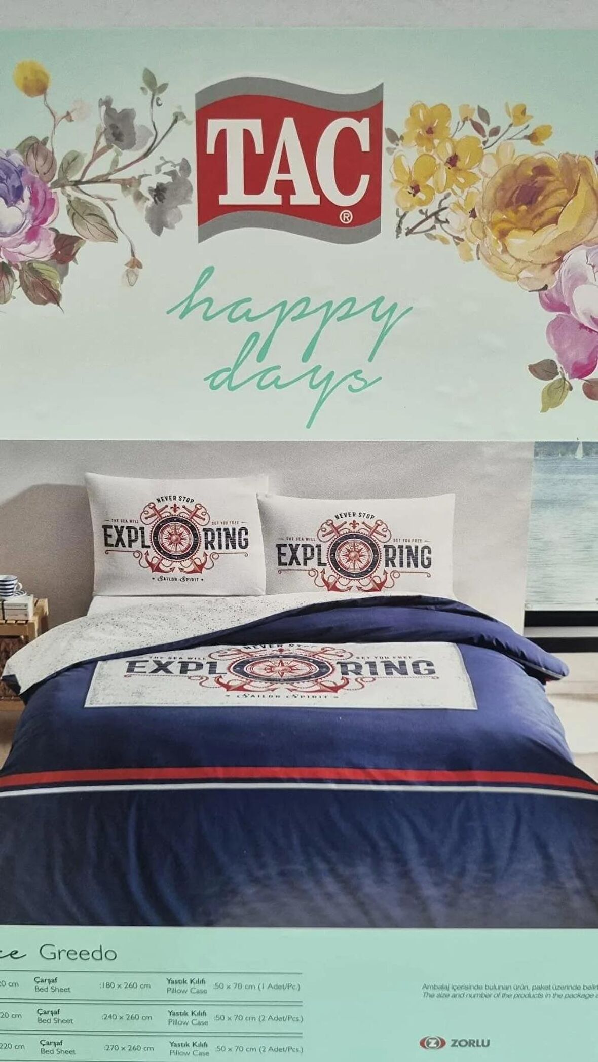 taç tek kişilik nevresim takımı