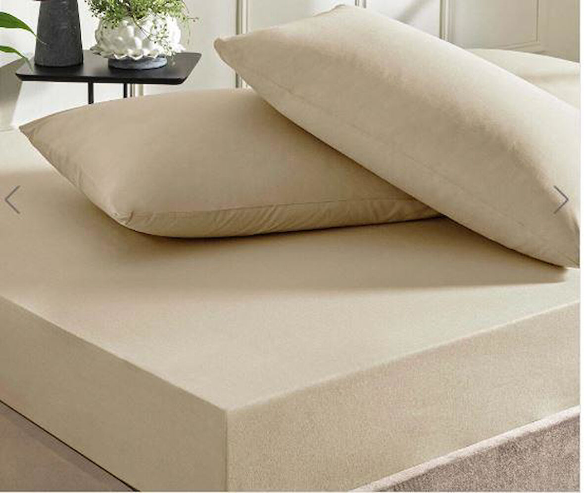 Taç Ranforce Lastikli Tek Kişilik Çarşaf Set Vizon