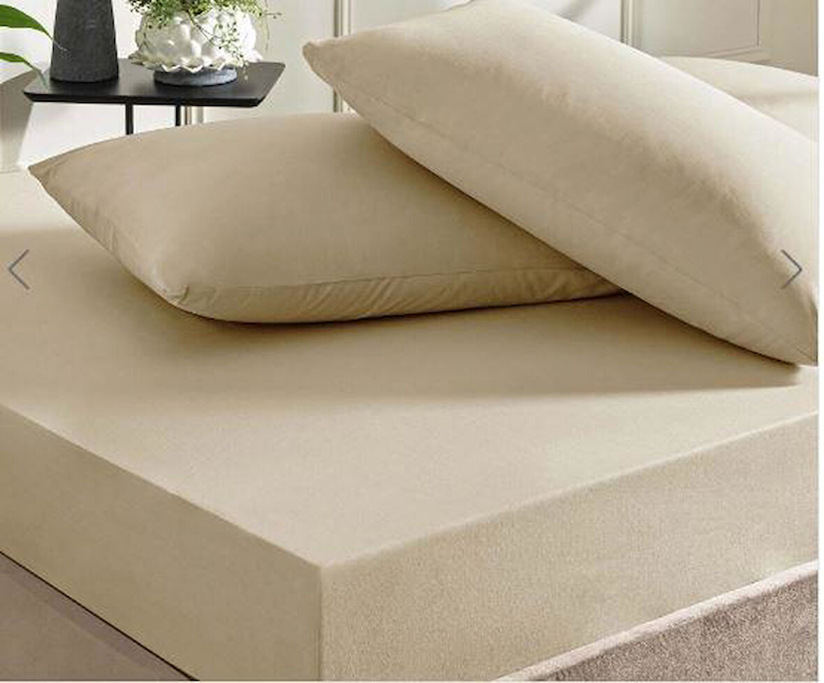 Taç Ranforce Lastikli Çift Kişilik Çarşaf Set Vizon 