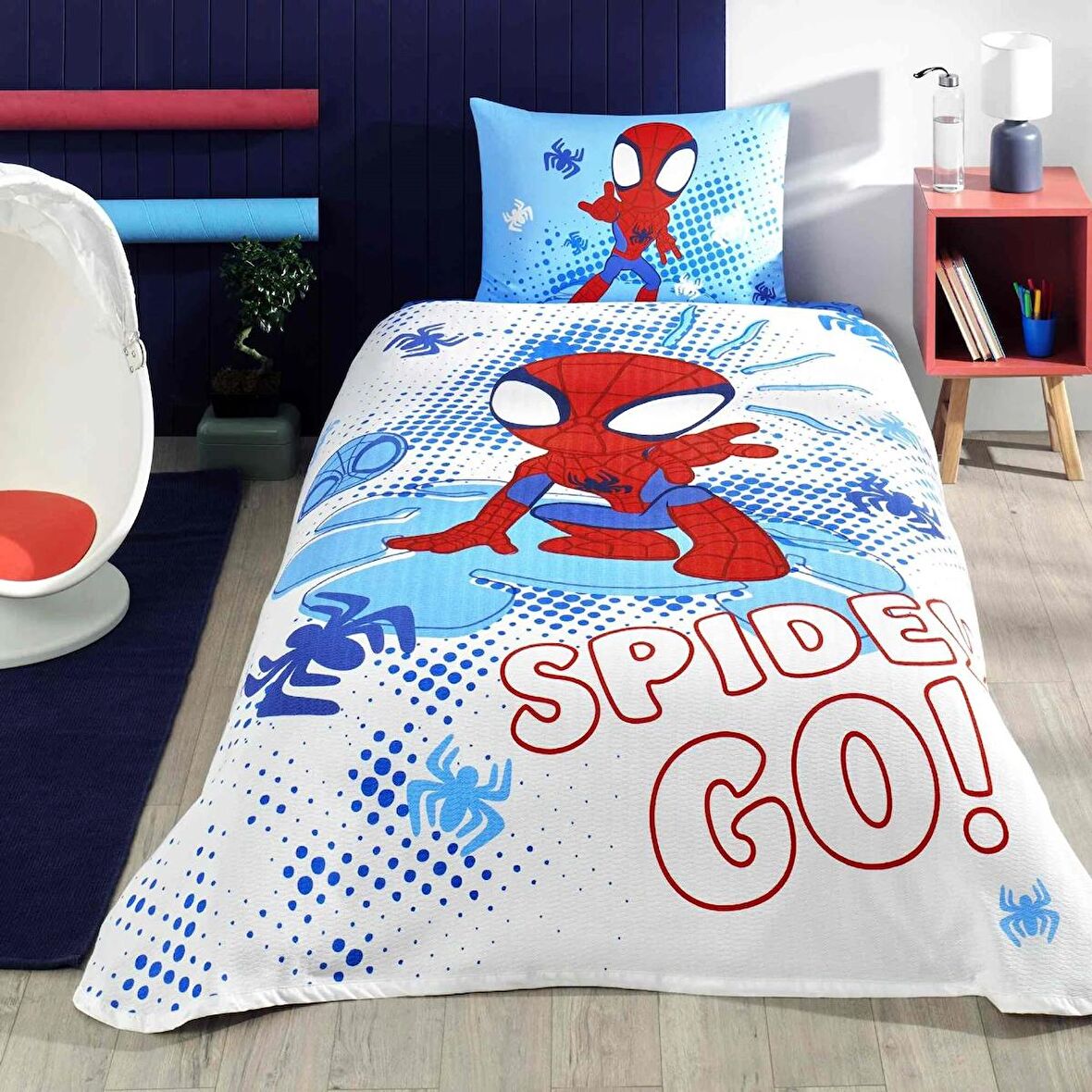 Taç Lisanslı Spidey and Friends Tek Kişilik Pamuk Pike Takımı