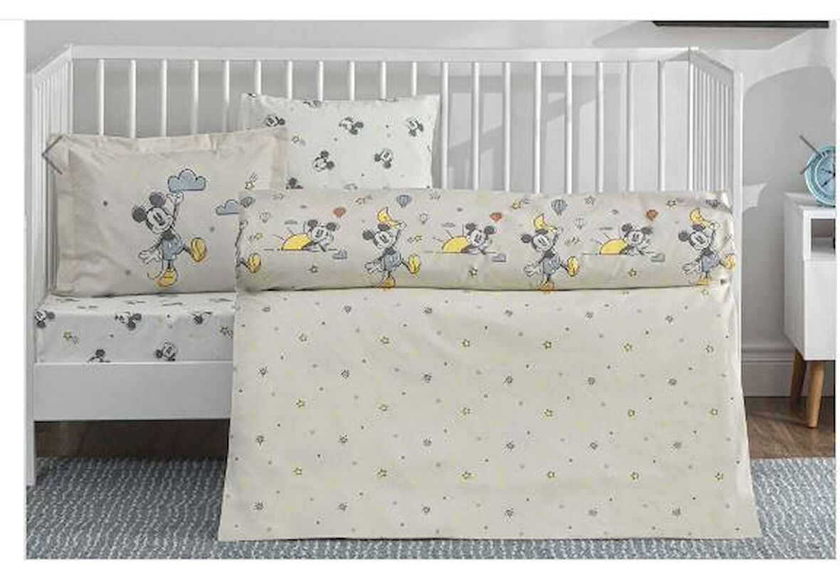 Taç Lisanslı Disney Mickey Mouse Dream Baby Pamuk Bebek Nevresim Takımı