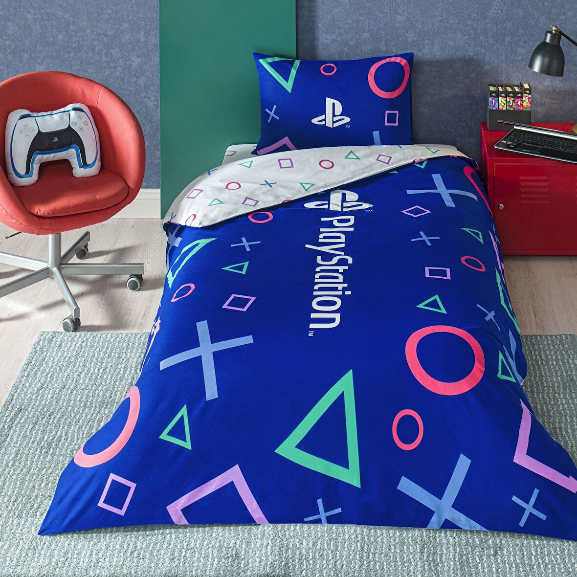 Taç Lisanslı Playstation Tek Kişilik Pamuk Nevresim Takımı 100