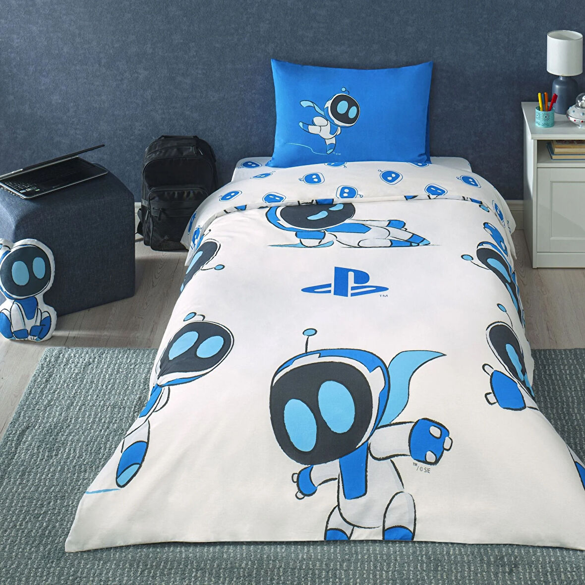 Taç Lisanslı Playstation Astrobot Tek Kişilik Pamuk Nevresim Takımı 120