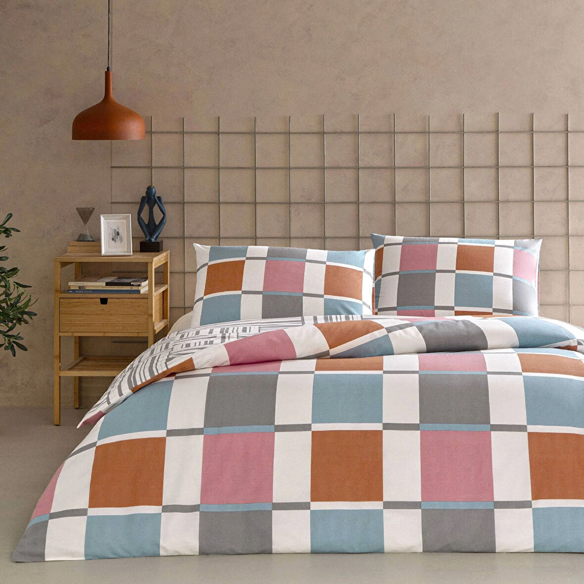 Taç Loxa Ranforce Tek Kişilik Nevresim Takımı Turuncu