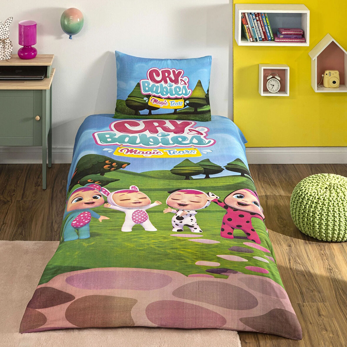 Taç Lisanslı Cry Babies Pamuk Tek Kişilik Nevresim Takımı