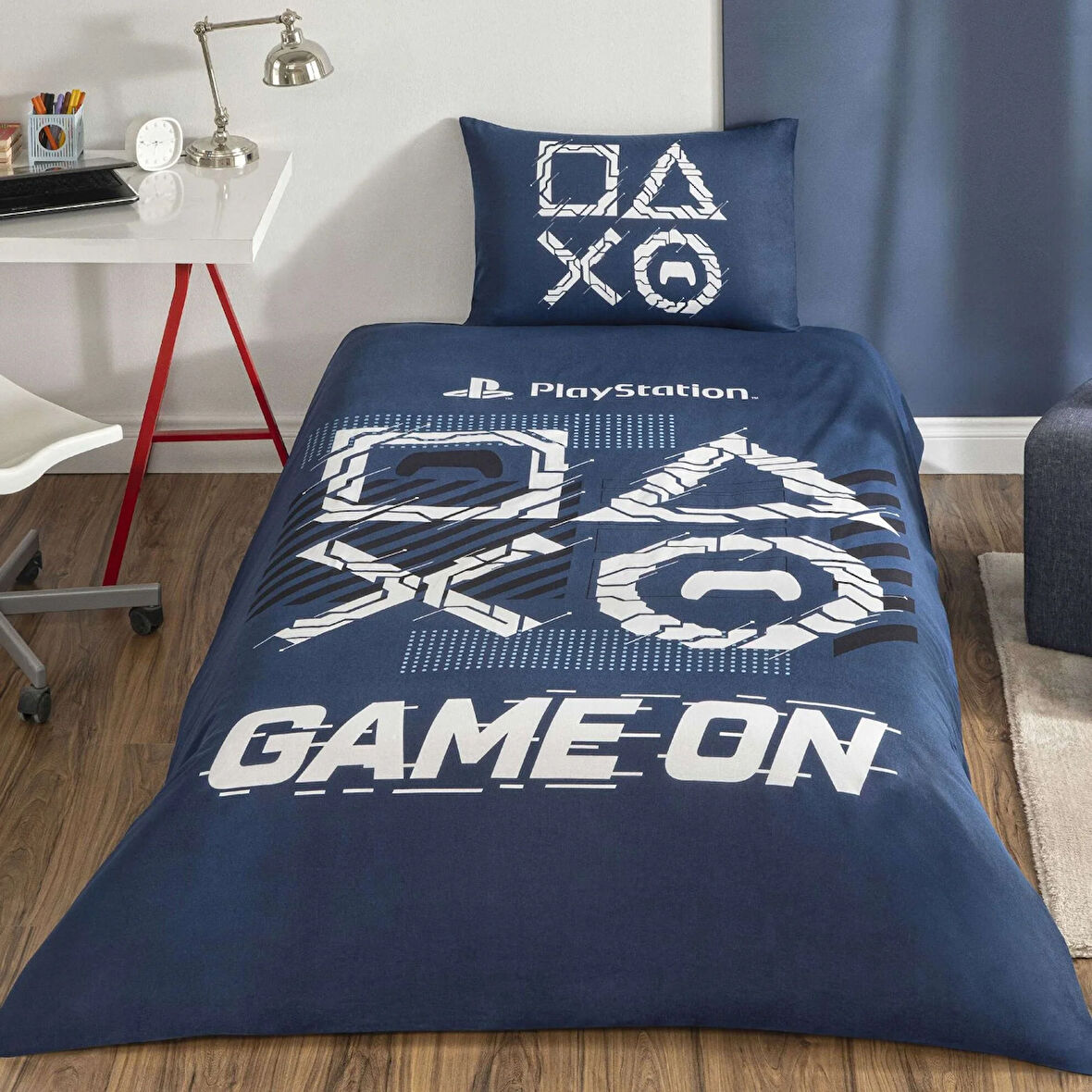 Taç Lisanslı Playstation Game on Tek Kişilik Pamuk Nevresim Takımı 100