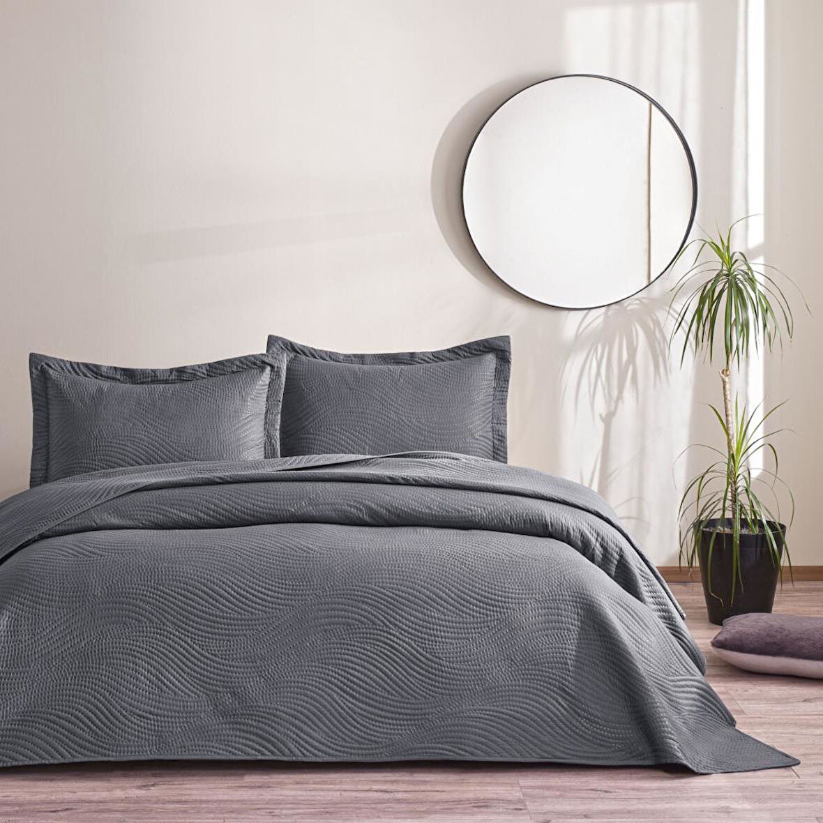 TAÇ HARLOW YATAK ÖRTÜSÜ ANTRASİT ÇİFT KİŞİLİK