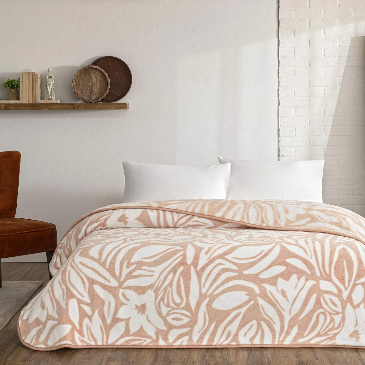 Taç Alina Tek Kişilik Battaniye Pudra