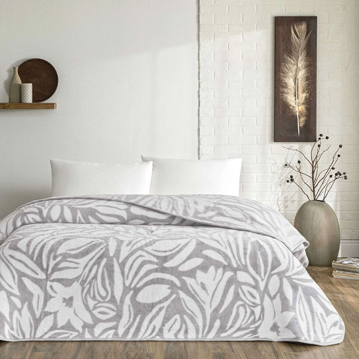 Taç Alina Tek Kişilik Battaniye Gri