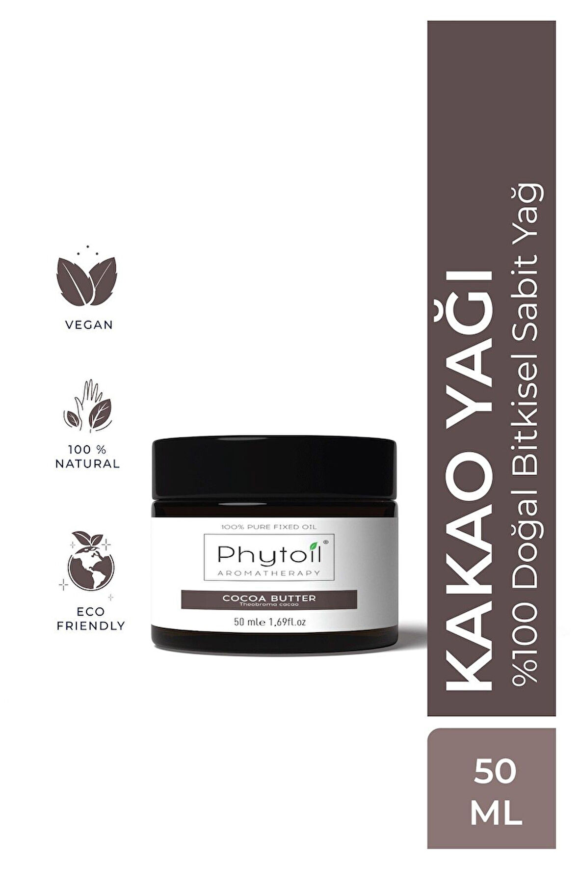 Organik Kakao Yağı – Cocoa Butter %100 Doğal Bitkisel Sabit Yağ 50 ml