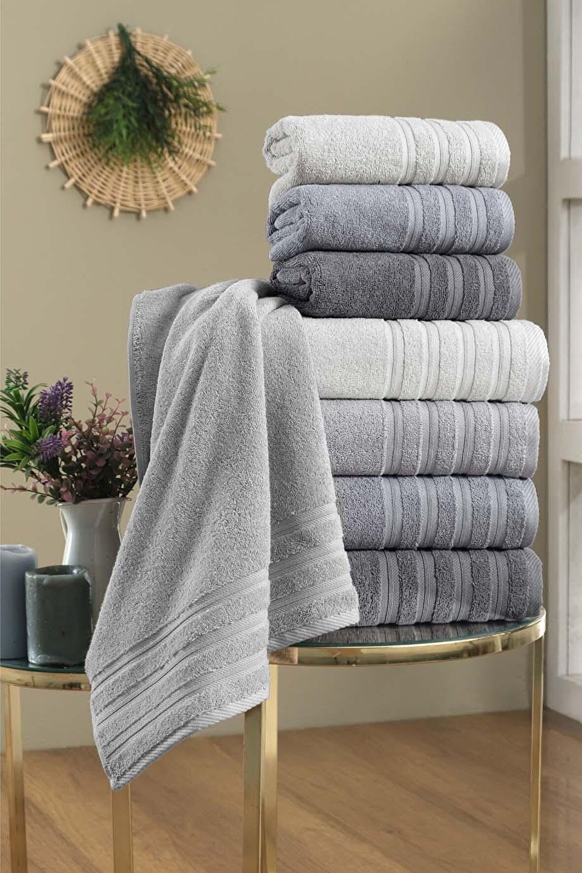 PURE BUKLE 4LÜ PVC ÇANTA GRI 70X140