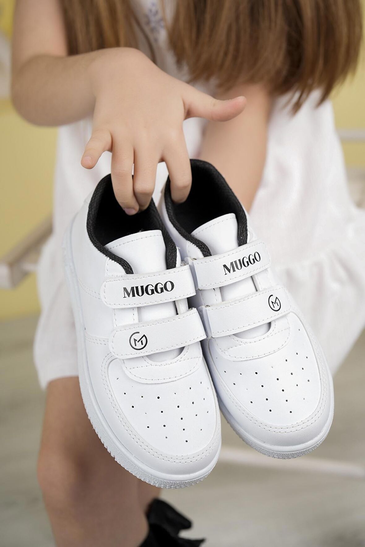 Muggo Alvin Garantili  Unisex Çocuk Cırtlı Rahat Günlük Sneaker Spor Ayakkabı