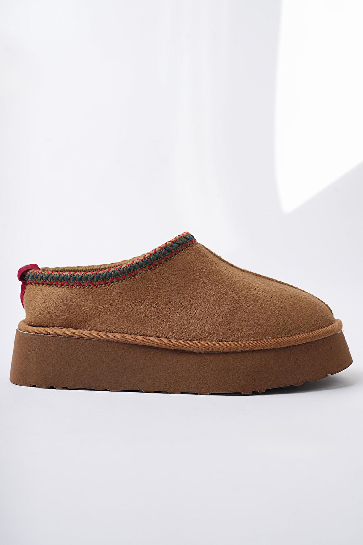 Muggo LİNG Garantili Kalın Taban Içi Tüylü Yuvarlak Burunlu Kadın Terlik