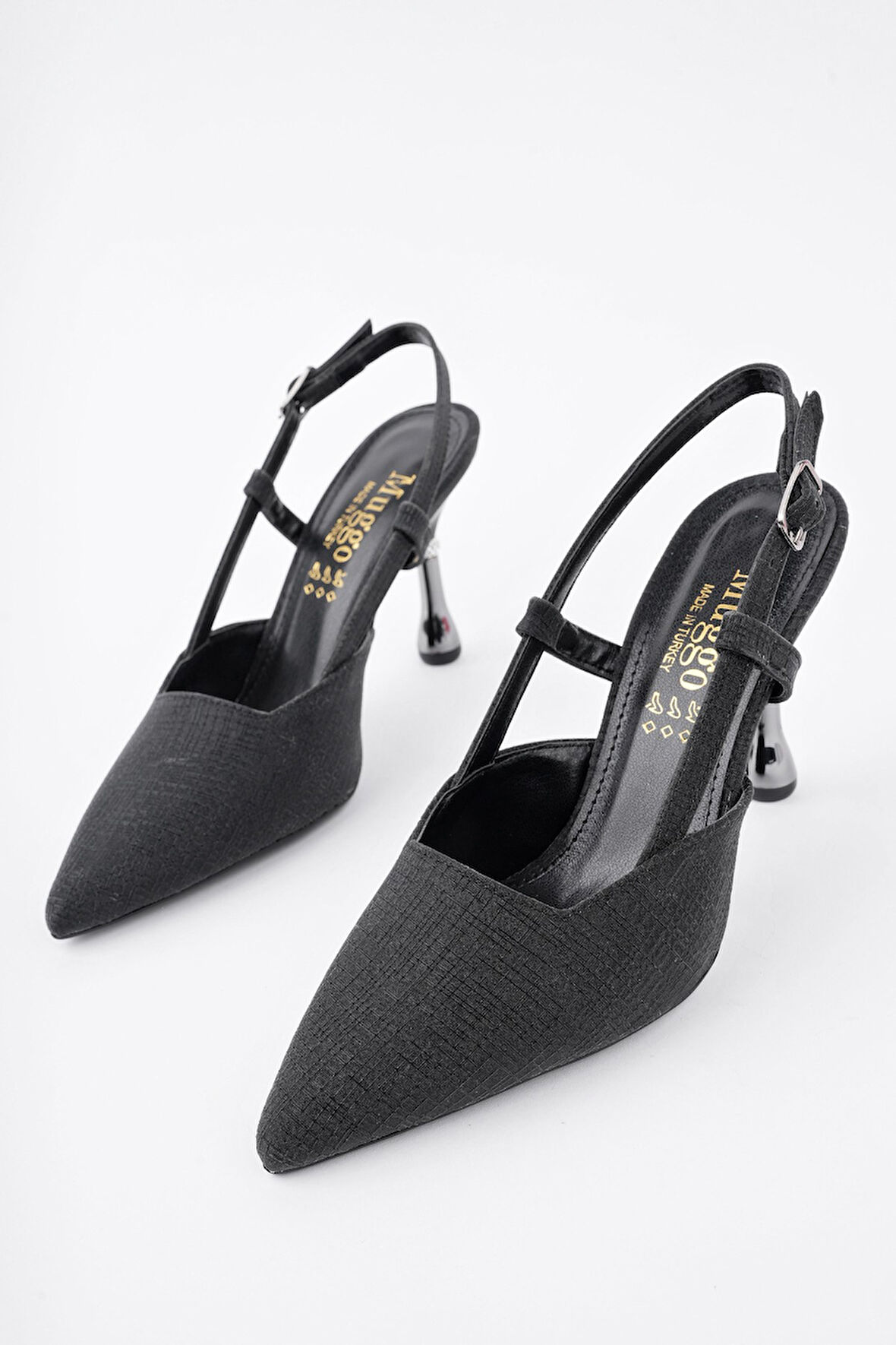 Muggo JESİ Sivri Burun Arkası Açık Günlük Klasik Kadın Topuklu Ayakkabı