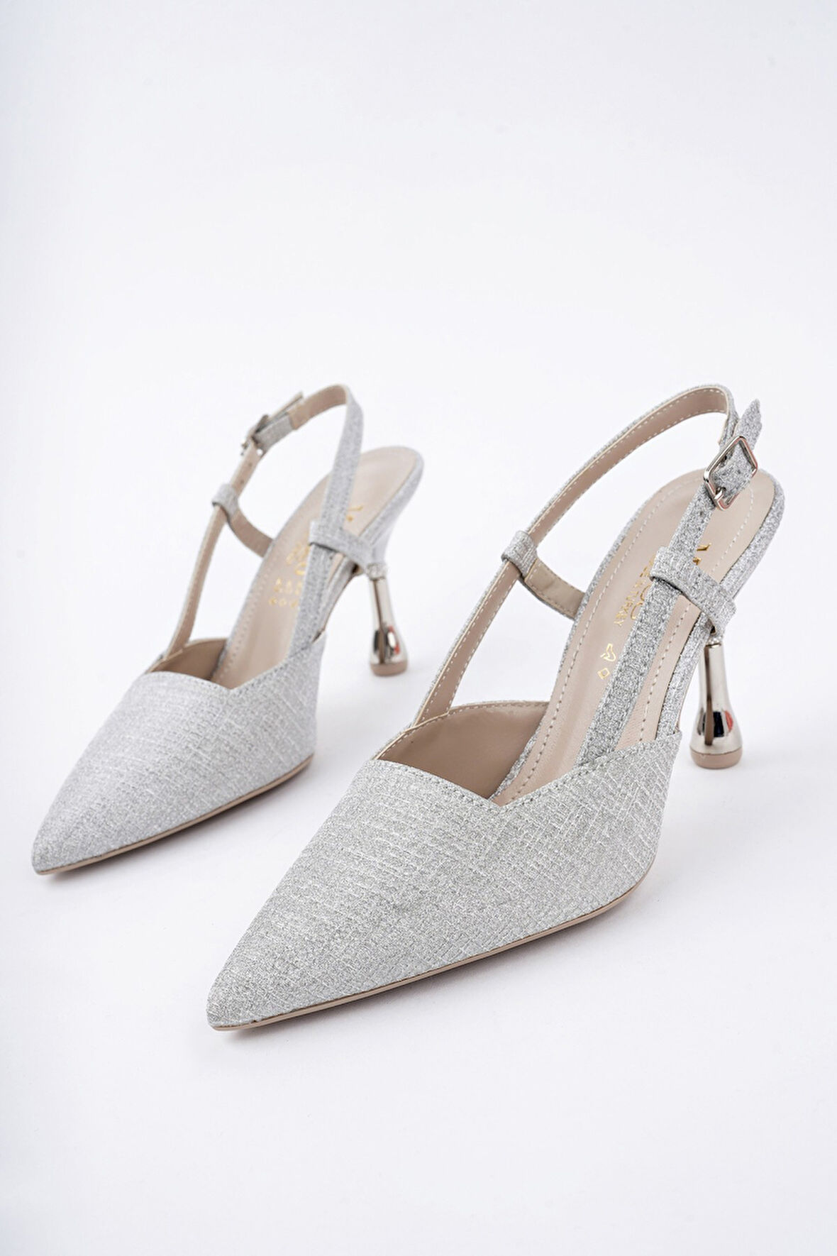 Muggo JESİ Sivri Burun Arkası Açık Günlük Klasik Kadın Topuklu Ayakkabı