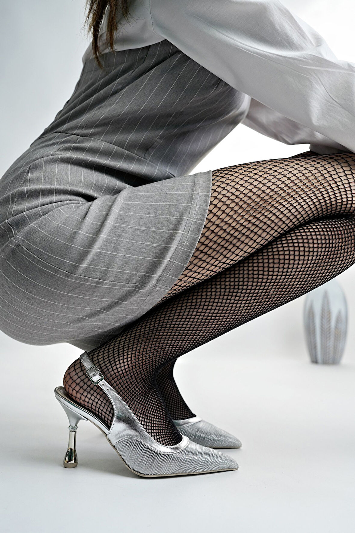 Muggo ARYNA Sivri Burun Arkası Açık Günlük Klasik Kadın Topuklu Ayakkabı