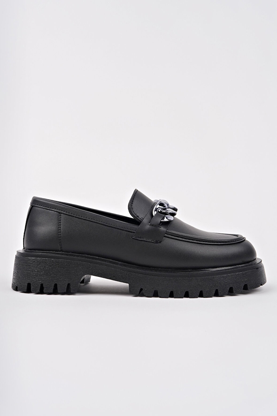 Muggo DAİLY Kalın Taban Tokalı Günlük Casual Makosen Kadın Loafer Ayakkabı