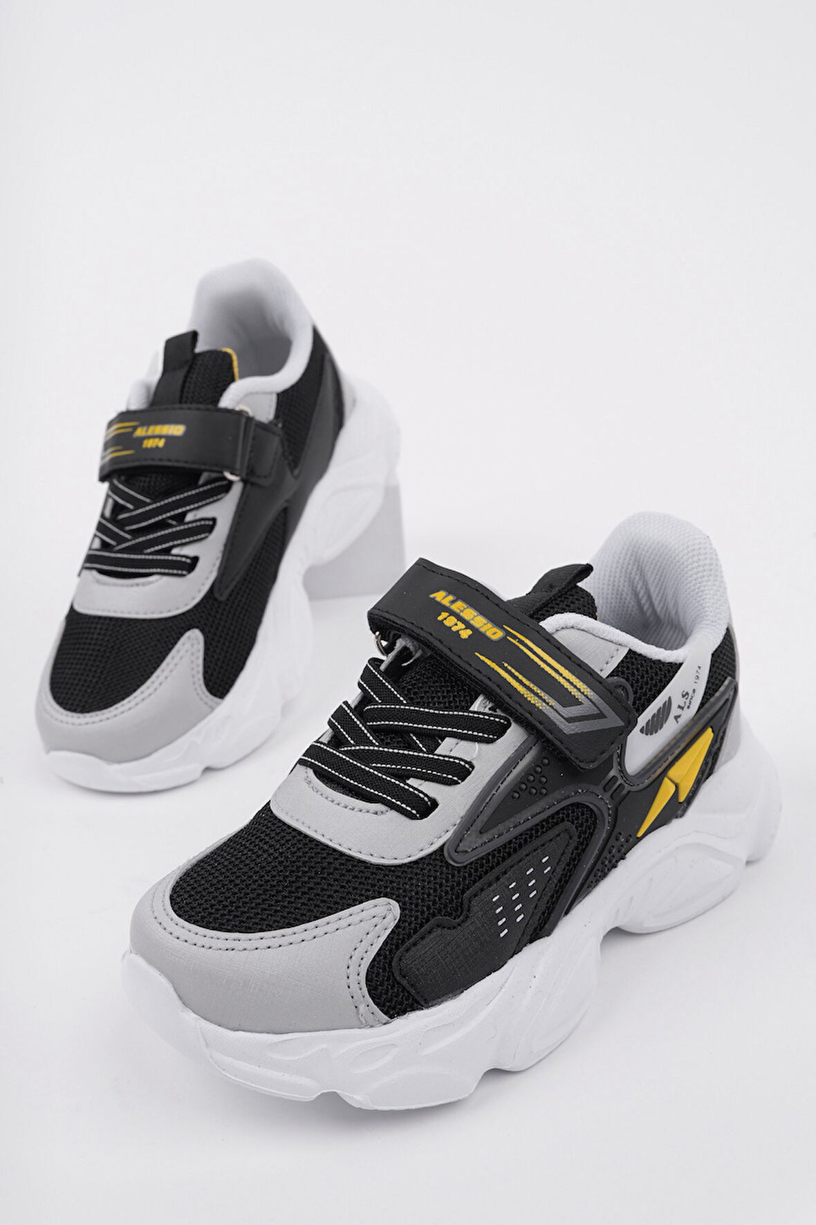 Muggo PANTER Kalın Taban Cırtlı ve Bağcıklı Unisex Çocuk Sneaker Spor Ayakkabı