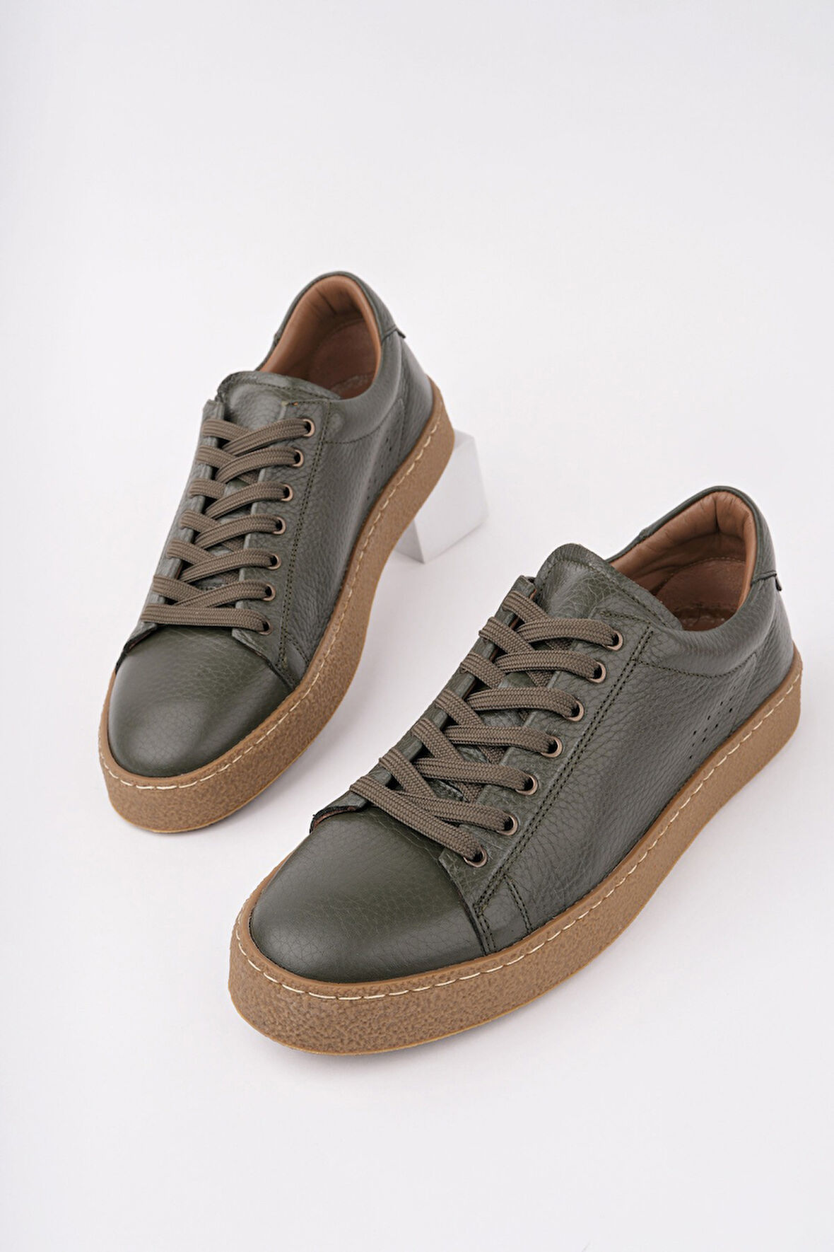 Muggo CRAW Kalın Taban Bağcıklı Hakiki Deri Erkek Günlük Casual Sneaker