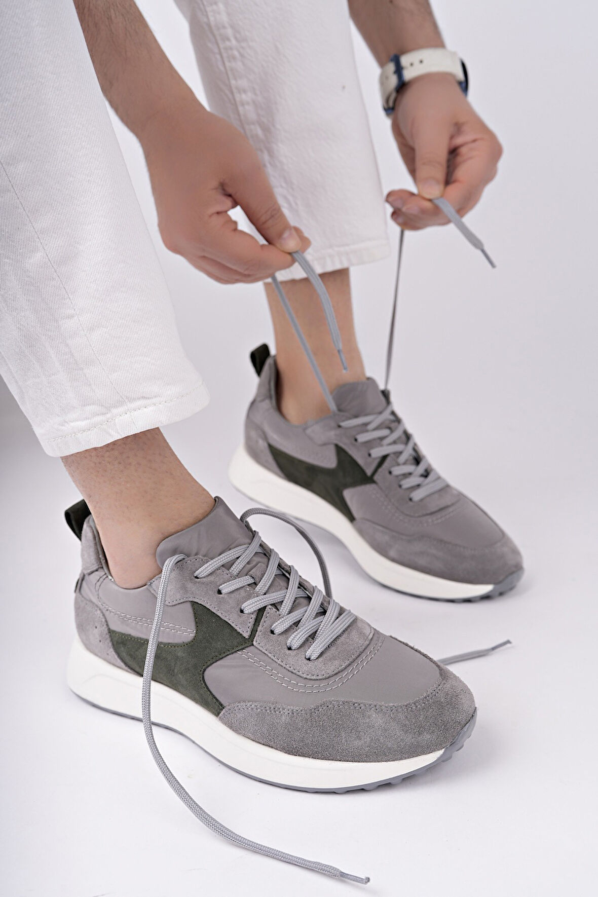 Muggo SVENSON Kalın Taban Bağcıklı Hakiki Deri Erkek Günlük Sneaker Spor Ayakkabı