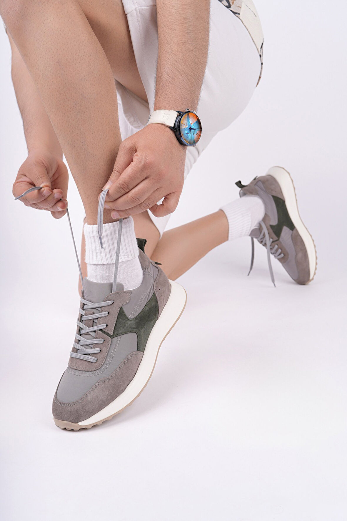 Muggo SVENSON Kalın Taban Bağcıklı Hakiki Deri Erkek Günlük Sneaker Spor Ayakkabı
