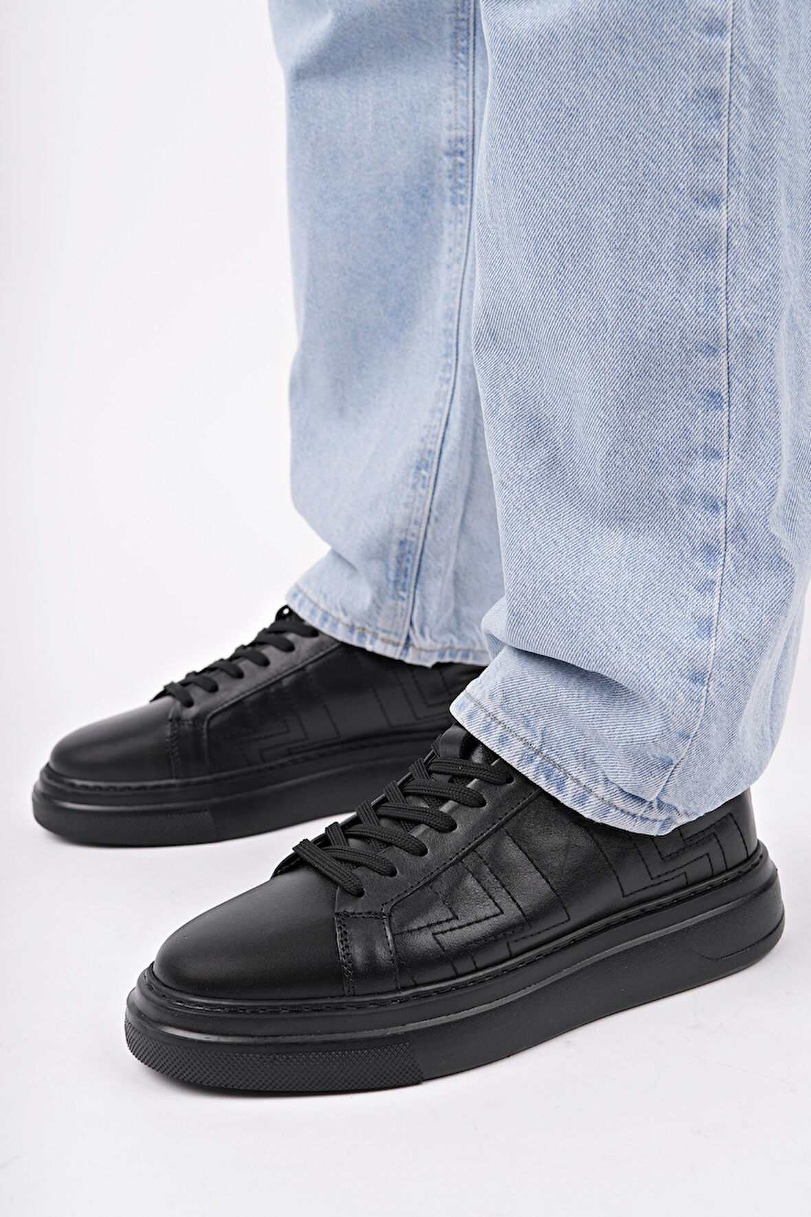 Muggo AGONY Kalın Taban Bağcıklı Hakiki Deri Erkek Günlük Sneaker Spor Ayakkabı