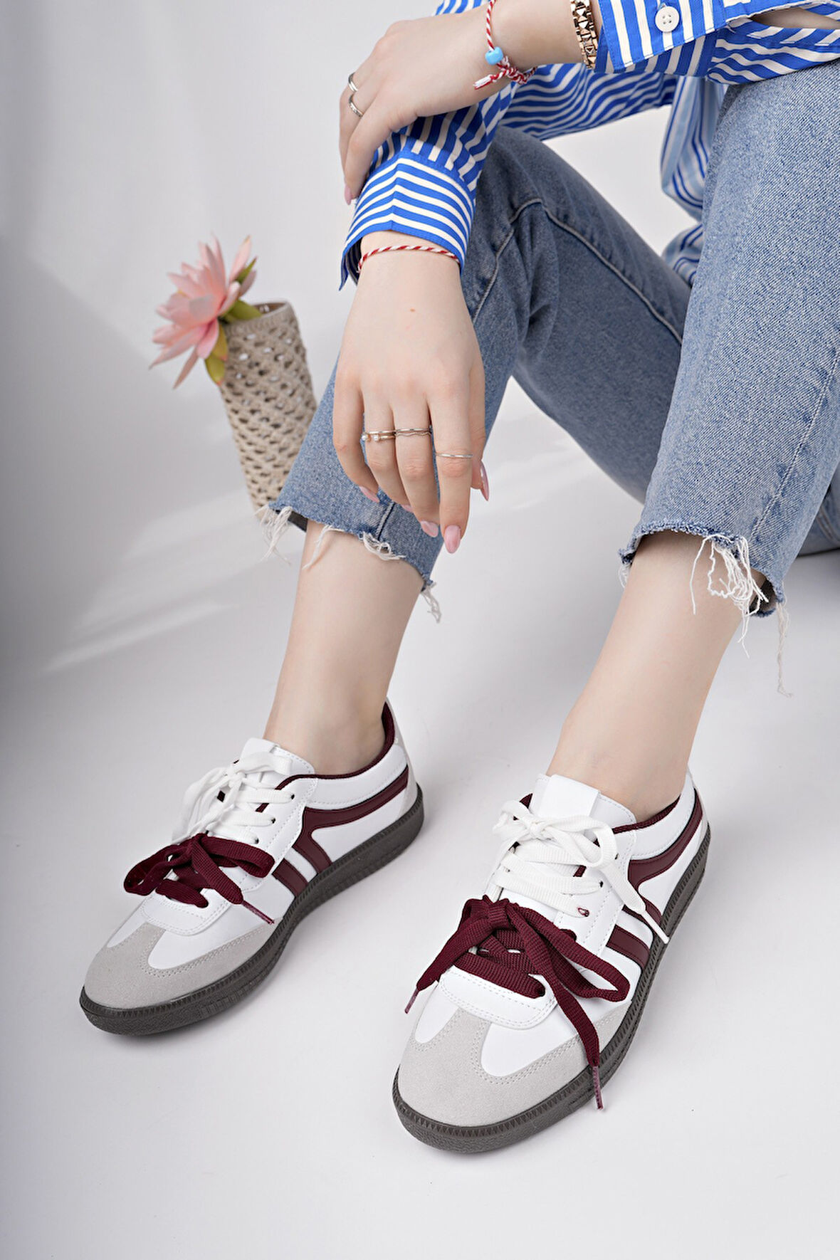 Muggo RETRO Çift Bağcıklı Günlük Kadın Sneaker Spor Ayakkabı