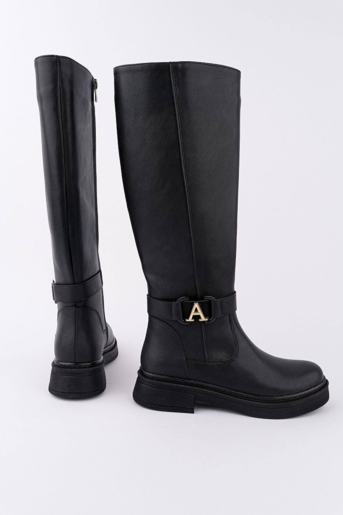 Muggo AVENTRA Kemer ve Toka Detaylı Fermuarlı Kadın Çizme