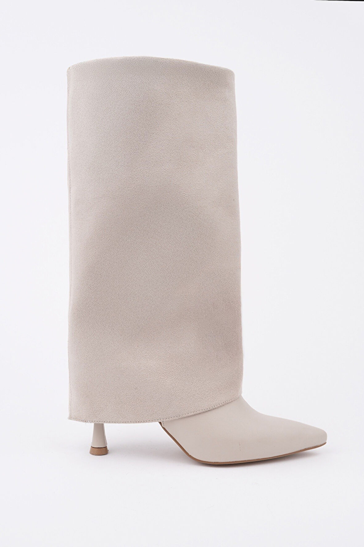 Muggo CATİE Süet Sivri Burun İnce Topuklu Kadın Çizme