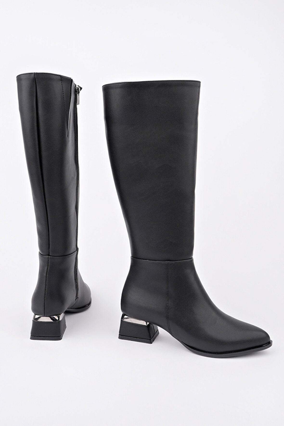 Muggo COLLİE Sivri Burun Yandan Fermuarlı Topuklu Kadın Çizme