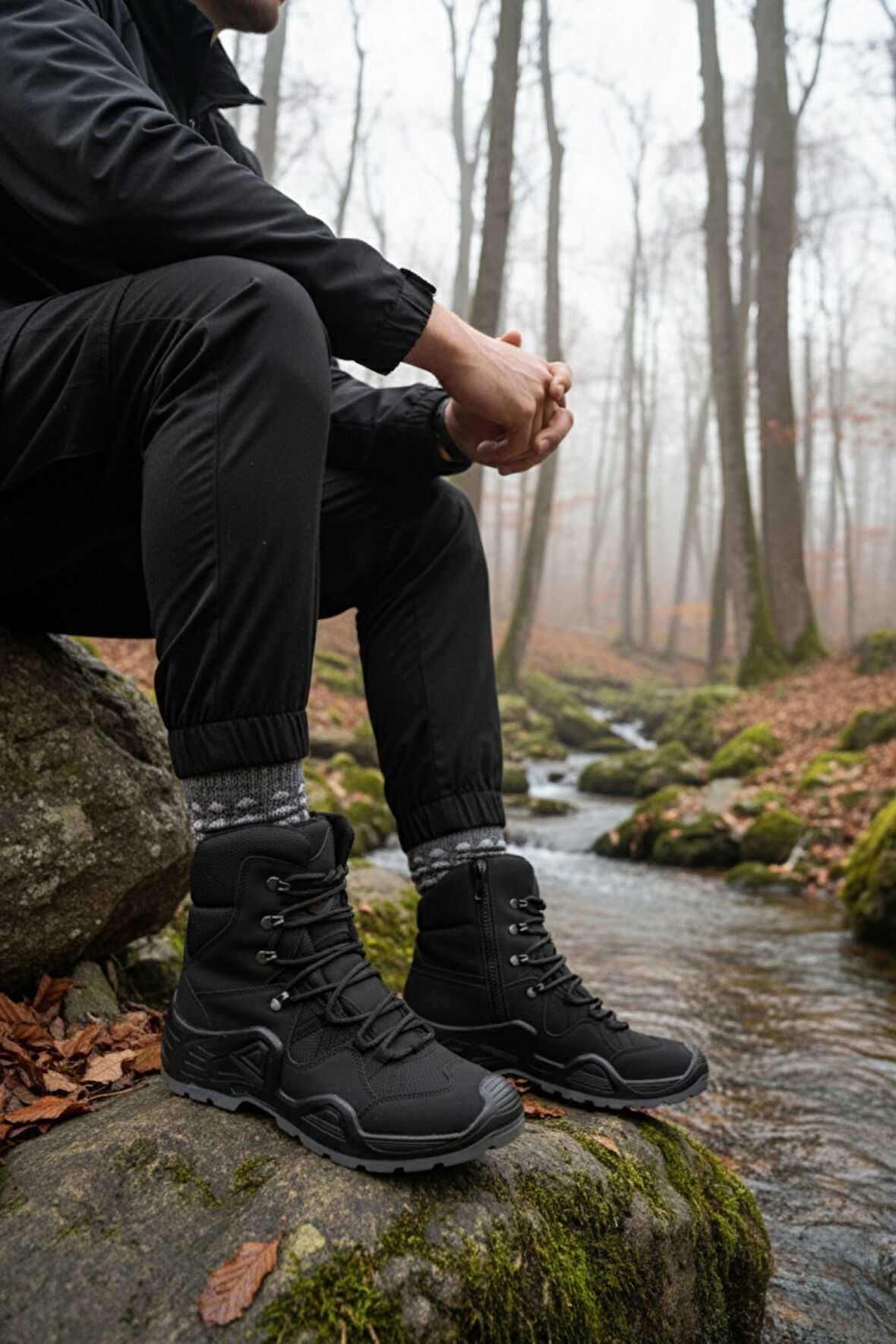 Muggo RANGER Tactical Askeri Fermuarlı ve Bağcıklı Postal Çöl Botu