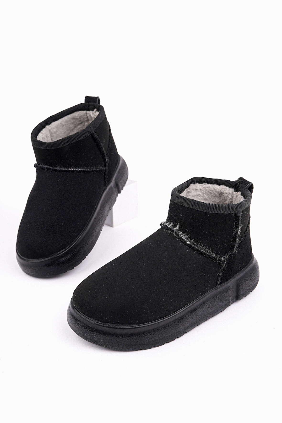 Muggo DİPPERY Çocuk Kalın Taban İçi Tüylü Günlük Mini Yarım Bot