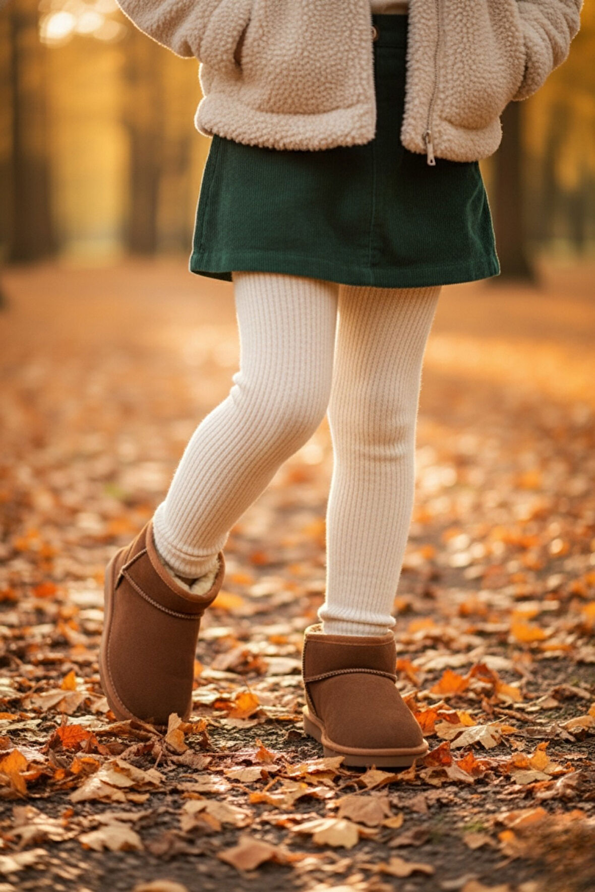 Muggo SNOW Garantili Unisex Çocuk Kalın Taban İçi Tüylü Günlük Mini Yarım Bot