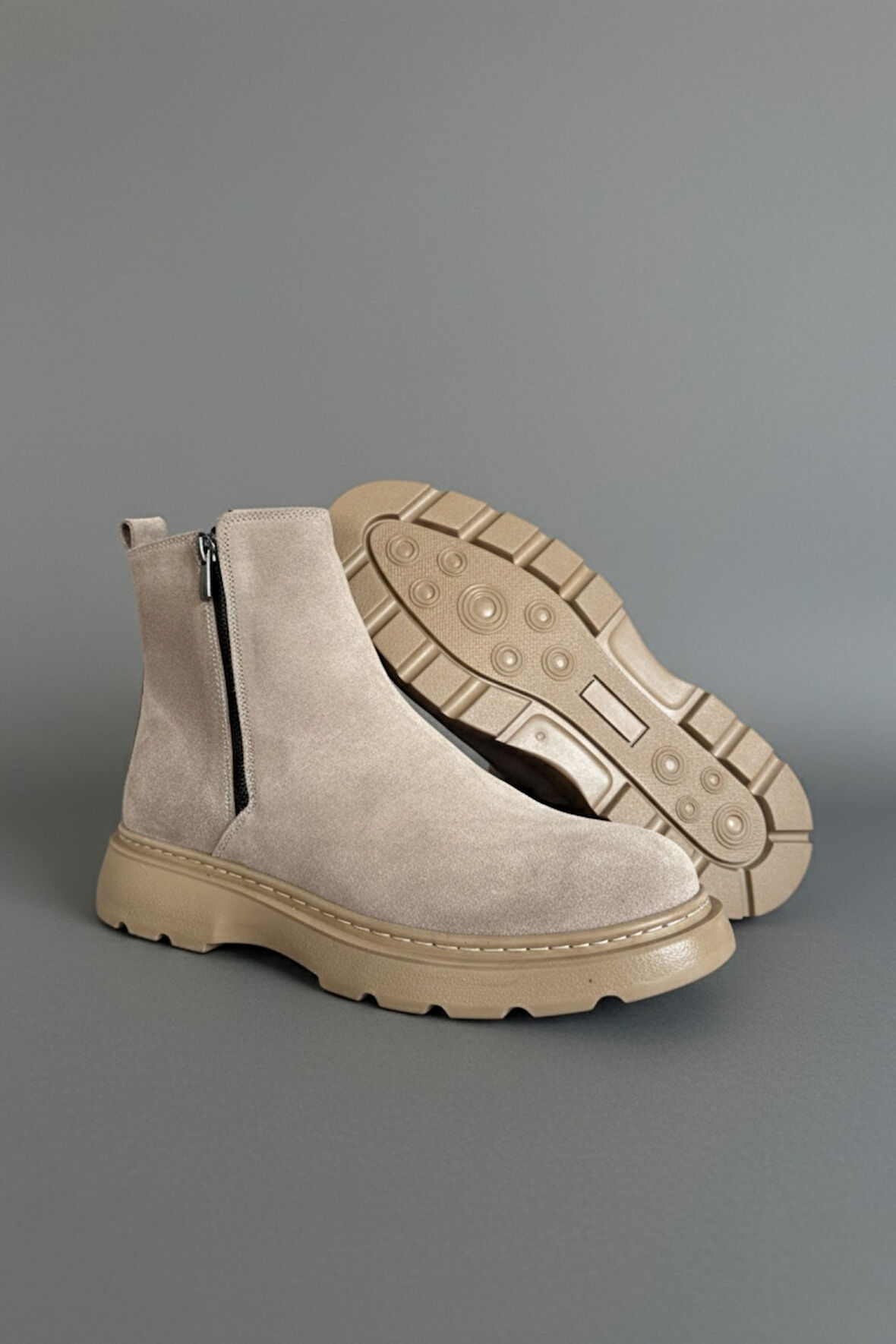 Muggo Chelsea Hakiki Deri Çift Fermuarlı Garantili Erkek Kışlık Bot