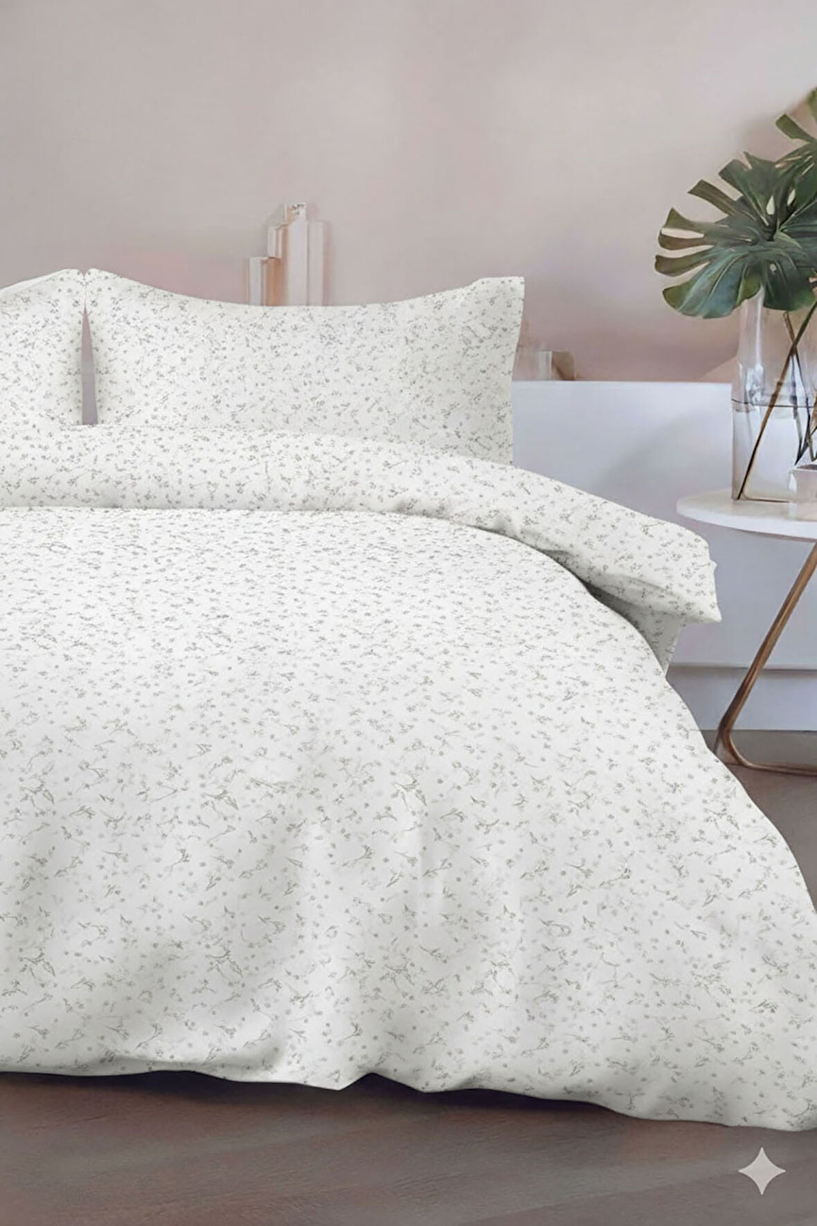 Favora Lumbeck Çift kişilik %100 Pamuk Nevresim Takımı - Haki