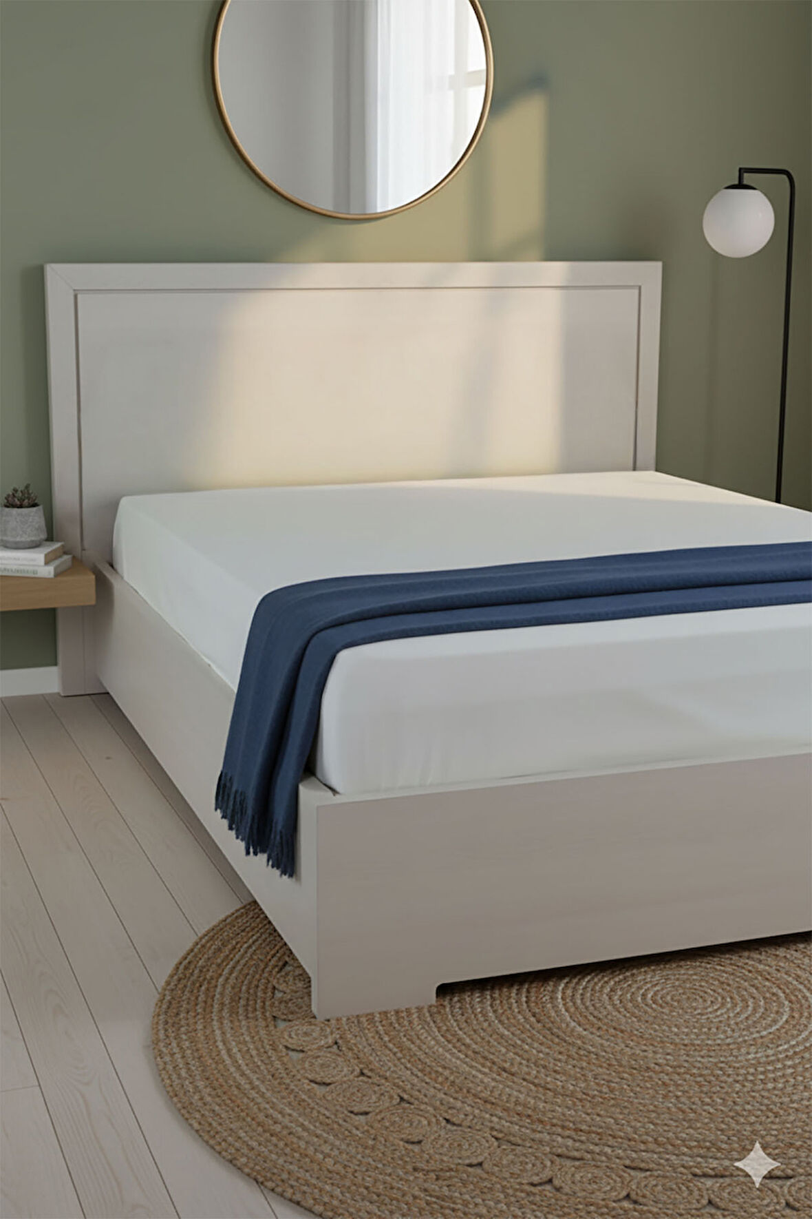 %100 Pamuk Ranforce Premium King Size Lastikli Çarşaf - Beyaz