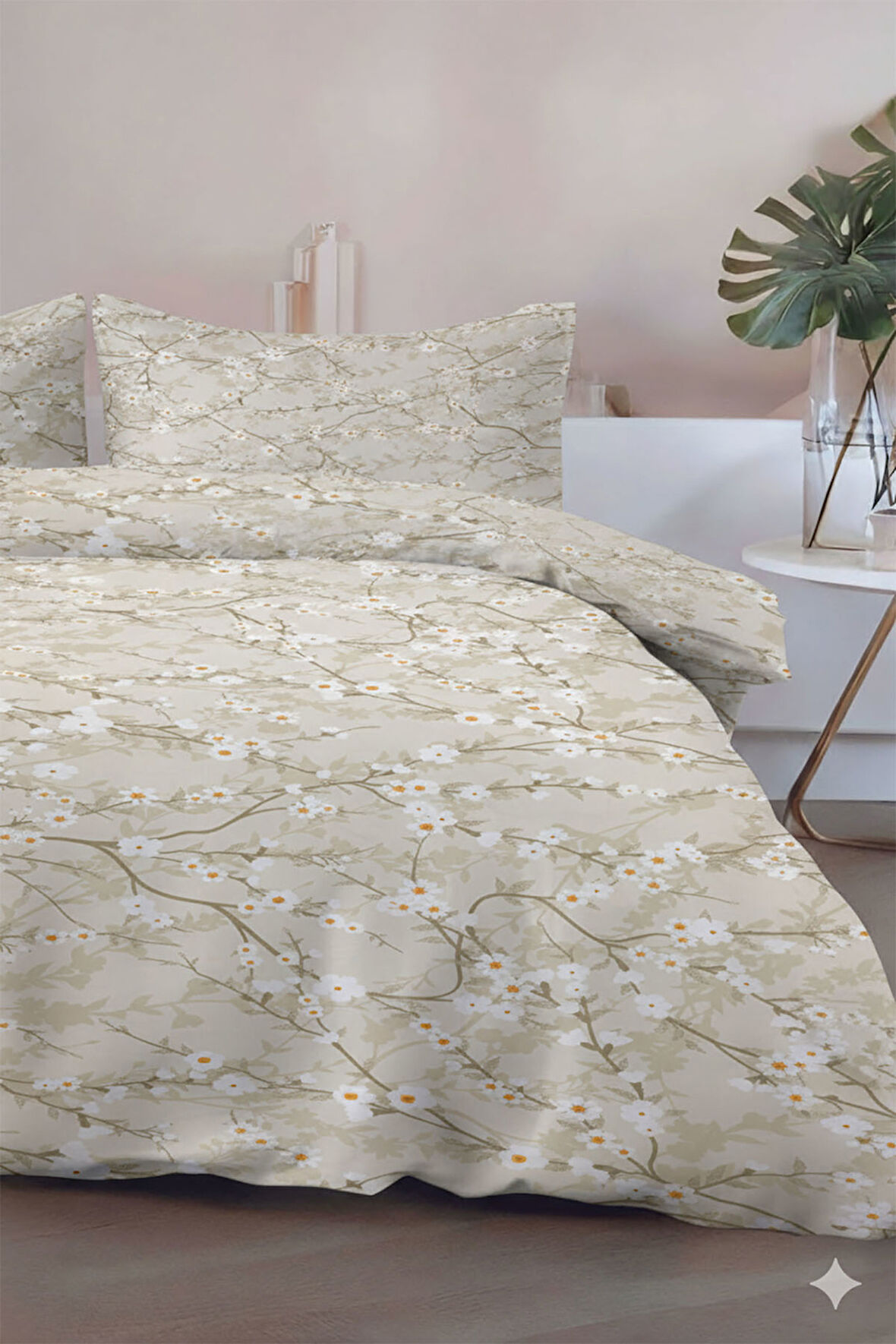 Favora Zweig Çift kişilik %100 Pamuk Nevresim Takımı - Yeşil