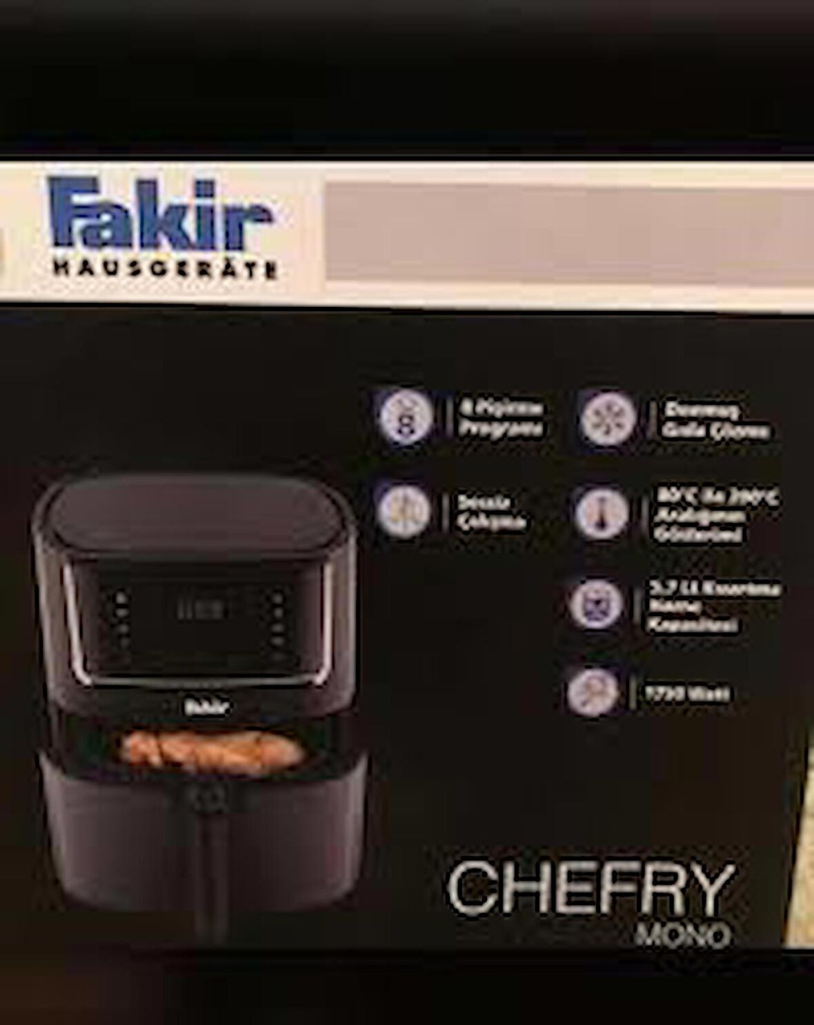 Fakir Chefry Mono 5.5 lt Yağsız Airfryer Siyah