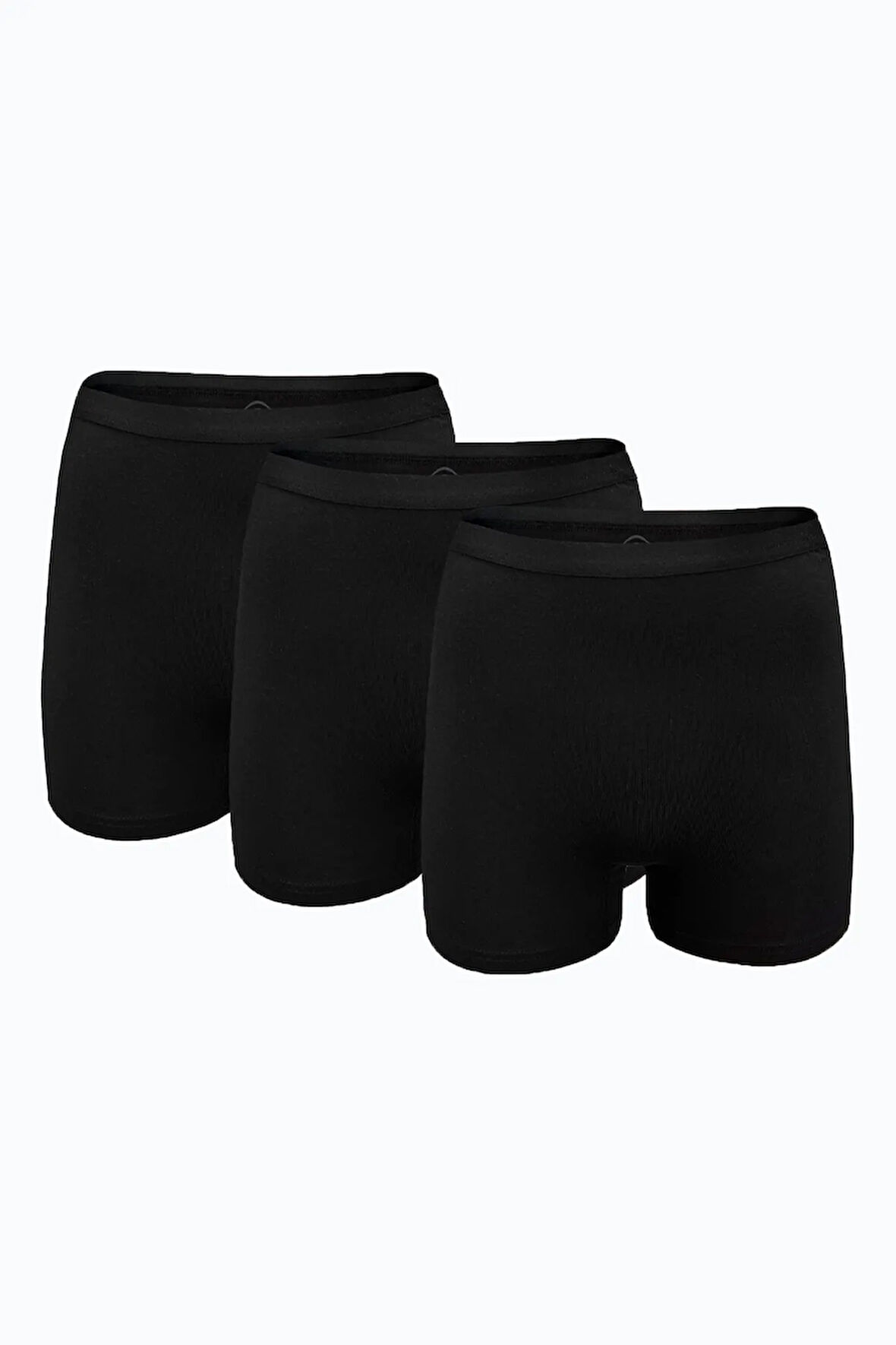 Kadın 3 lü Siyah İz Yapmayan Modal Yüksek Bel Boxer 3M108