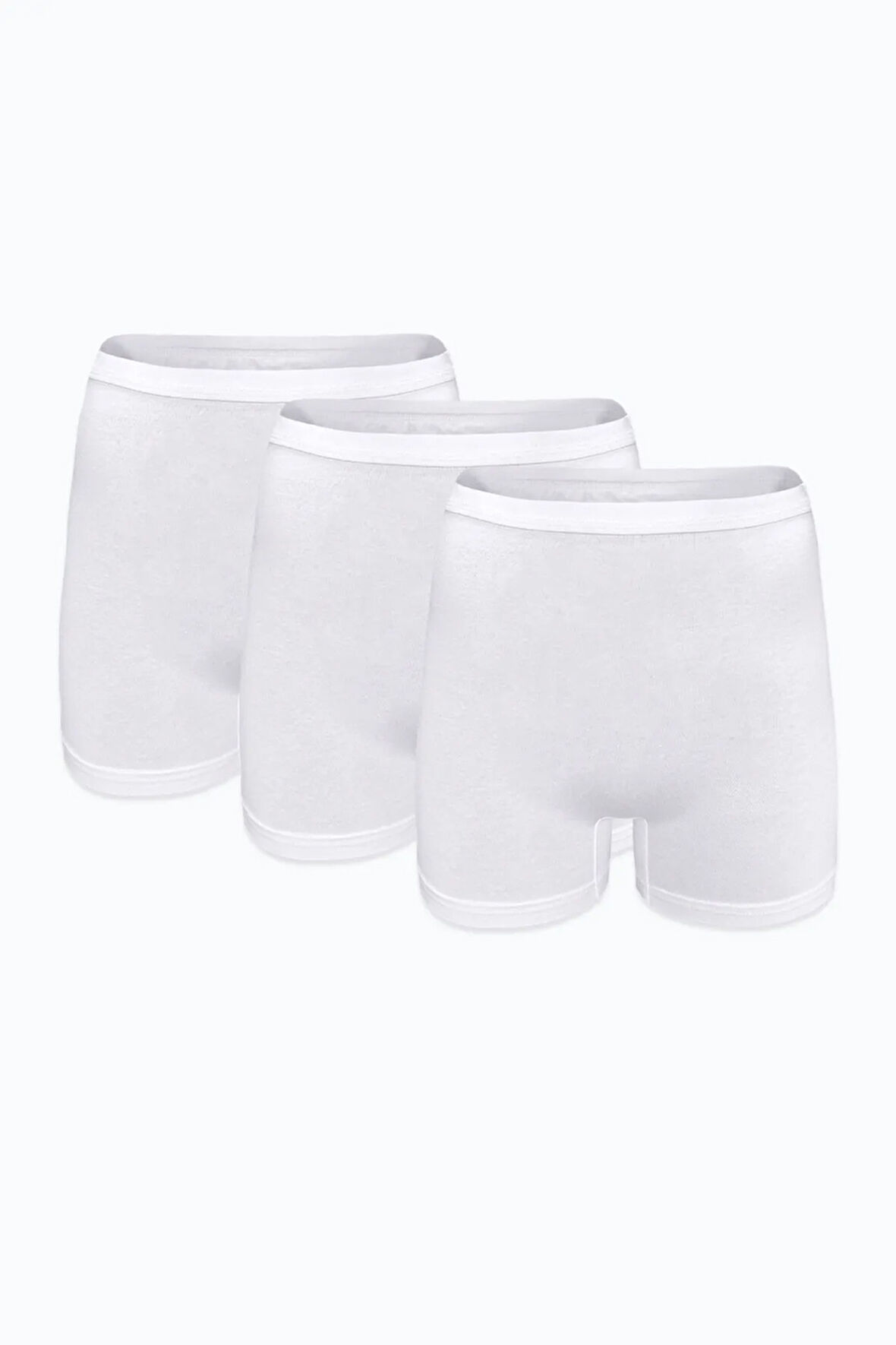 Kadın 3 lü Beyaz İz Yapmayan Modal Yüksek Bel Boxer 3M108