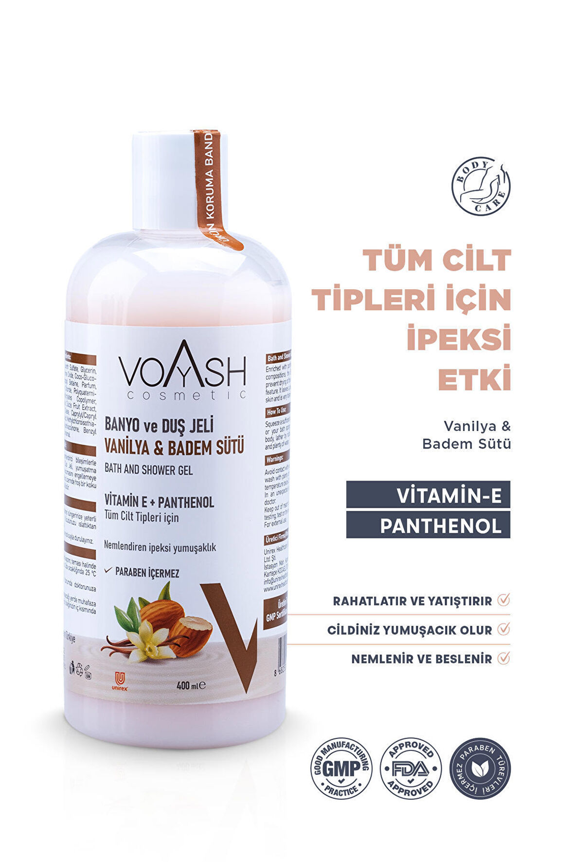 Voyash Banyo ve Duş Jeli Vanilya & BademSütü 400 ml